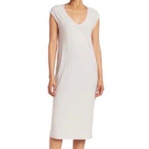 James Perse Woman's black Light weight Slub Shift Midi Dress NWT